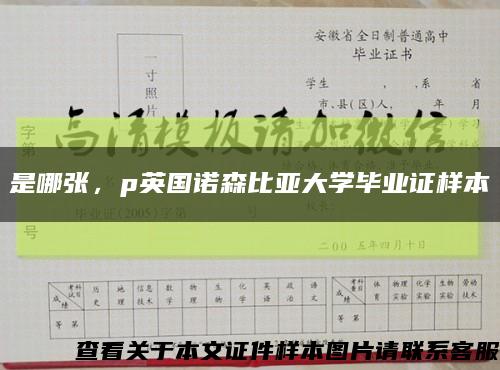 是哪張，p英國諾森比亞大學畢業證樣本縮略圖