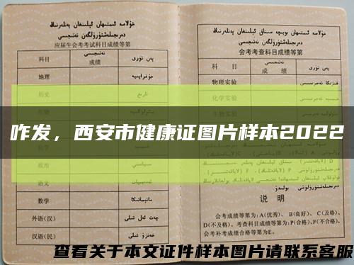 咋發，西安市健康證圖片樣本2022縮略圖