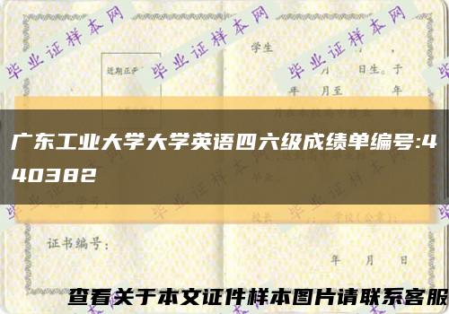 廣東工業大學大學英語四六級成績單編號:440382縮略圖