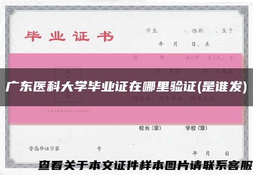 廣東醫科大學畢業證在哪里驗證(是誰發)縮略圖