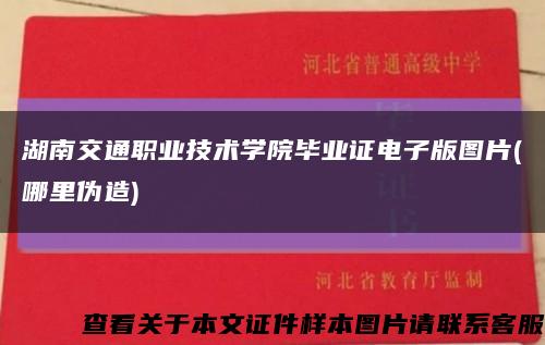 湖南交通職業技術學院畢業證電子版圖片(哪里偽造)縮略圖