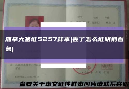 加拿大簽證5257樣本(丟了怎么證明別著急)縮略圖