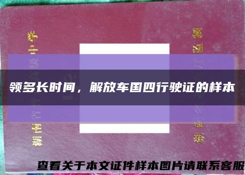 領多長時間，解放車國四行駛證的樣本縮略圖