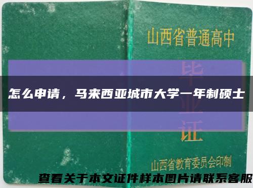 怎么申請，馬來西亞城市大學一年制碩士縮略圖