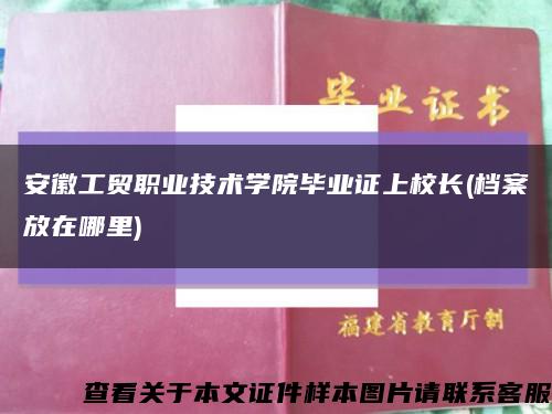 安徽工貿職業技術學院畢業證上校長(檔案放在哪里)縮略圖