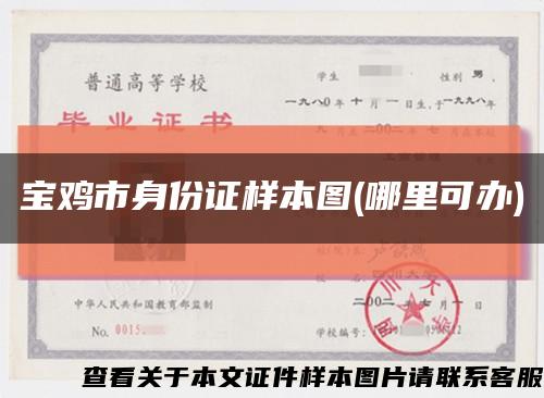 寶雞市身份證樣本圖(哪里可辦)縮略圖