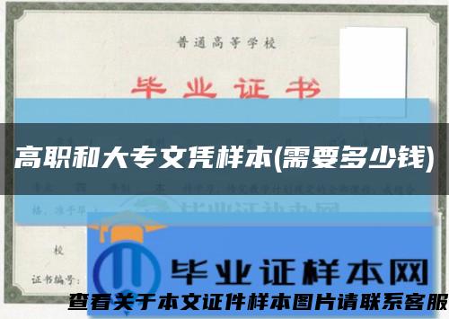 高職和大專文憑樣本(需要多少錢)縮略圖