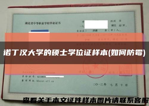 諾丁漢大學的碩士學位證樣本(如何防霉)縮略圖