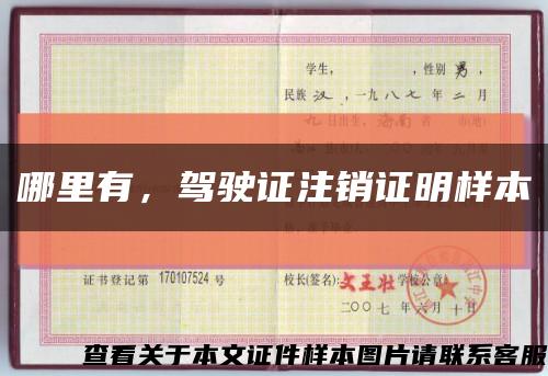 哪里有，駕駛證注銷證明樣本縮略圖