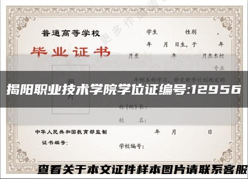 揭陽職業技術學院學位證編號:12956縮略圖