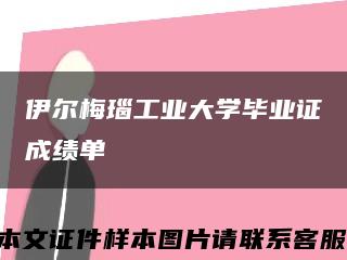 伊爾梅瑙工業大學畢業證成績單縮略圖