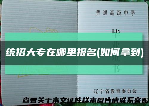 統招大專在哪里報名(如何拿到)縮略圖