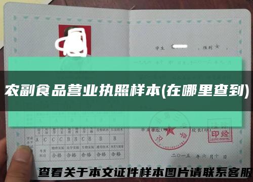 農副食品營業執照樣本(在哪里查到)縮略圖
