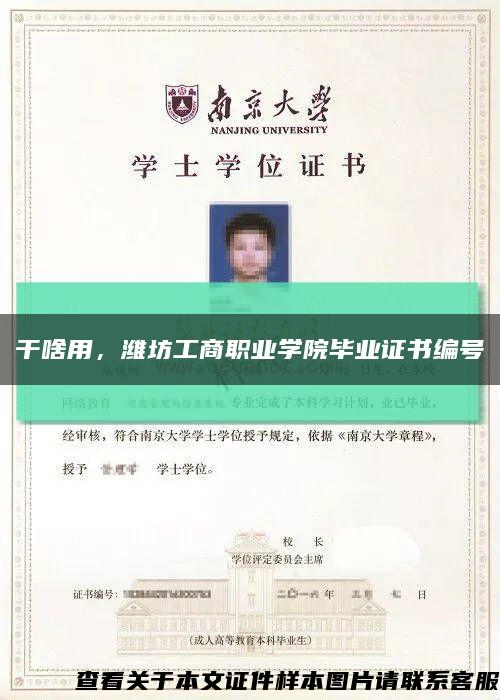 干啥用，濰坊工商職業學院畢業證書編號縮略圖