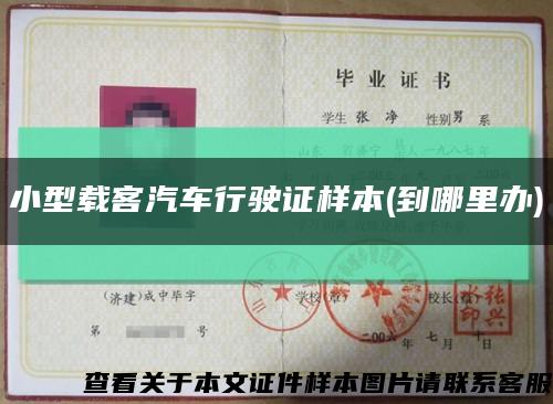 小型載客汽車行駛證樣本(到哪里辦)縮略圖