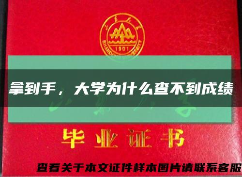 拿到手，大學為什么查不到成績縮略圖