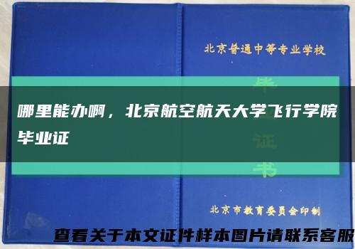 哪里能辦啊，北京航空航天大學飛行學院畢業證縮略圖