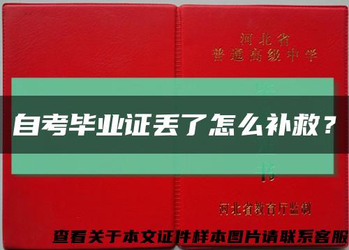 自考畢業證丟了怎么補救？縮略圖