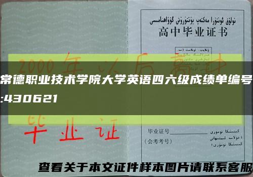 常德職業技術學院大學英語四六級成績單編號:430621縮略圖
