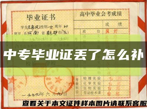 中專畢業證丟了怎么補縮略圖