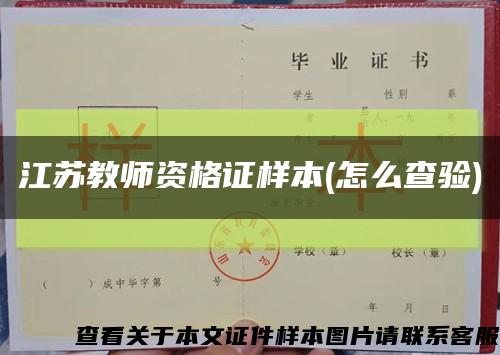 江蘇教師資格證樣本(怎么查驗)縮略圖