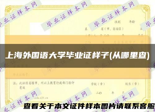 上海外國語大學畢業證樣子(從哪里查)縮略圖