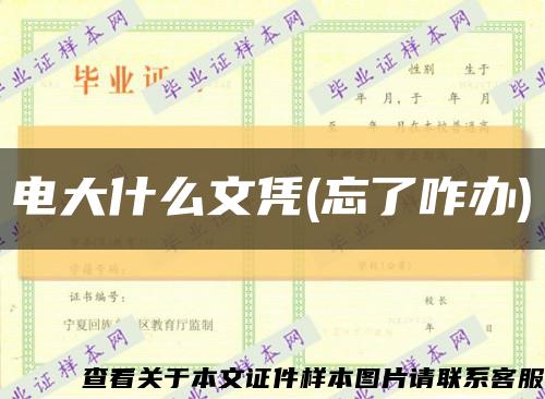 電大什么文憑(忘了咋辦)縮略圖