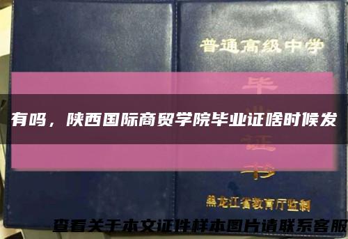 有嗎，陜西國際商貿學院畢業證啥時候發縮略圖