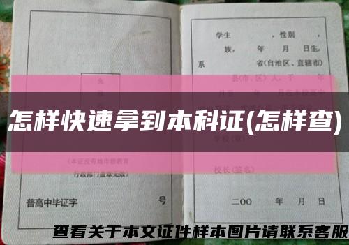 怎樣快速拿到本科證(怎樣查)縮略圖
