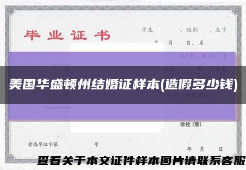 美國華盛頓州結婚證樣本(造假多少錢)縮略圖
