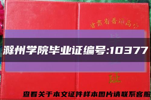 滁州學院畢業證編號:10377縮略圖
