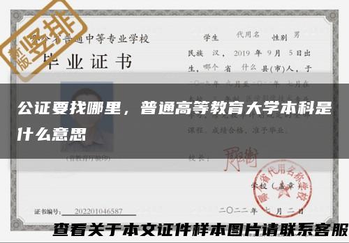 公證要找哪里，普通高等教育大學本科是什么意思縮略圖