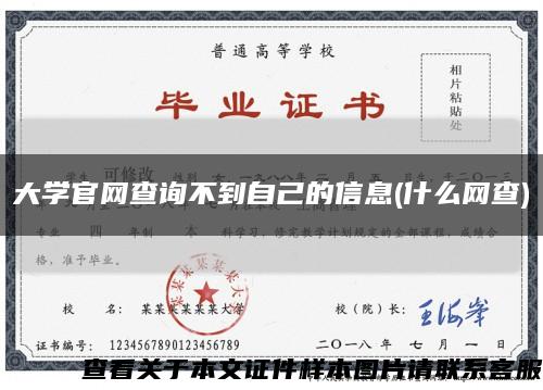 大學官網查詢不到自己的信息(什么網查)縮略圖