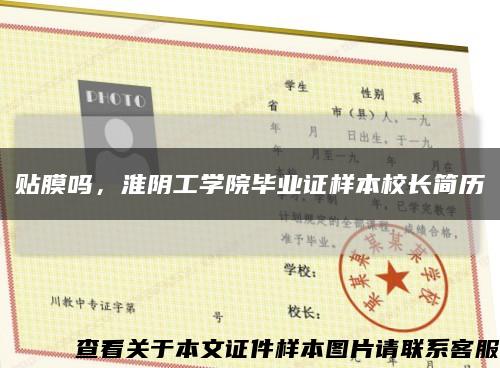 貼膜嗎，淮陰工學院畢業證樣本校長簡歷縮略圖
