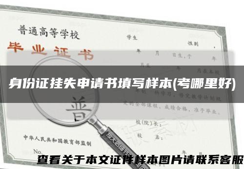 身份證掛失申請書填寫樣本(考哪里好)縮略圖