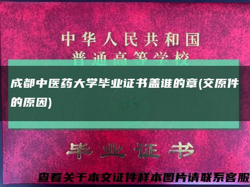 成都中醫藥大學畢業證書蓋誰的章(交原件的原因)縮略圖
