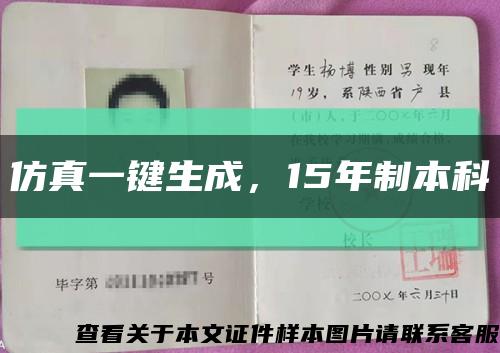 仿真一鍵生成，15年制本科縮略圖