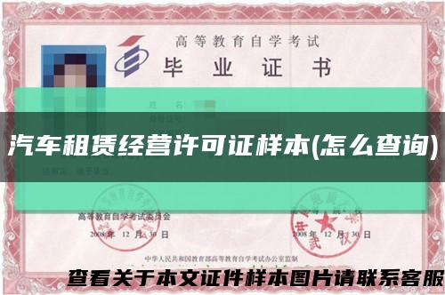 汽車租賃經營許可證樣本(怎么查詢)縮略圖