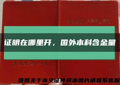 證明在哪里開，國外本科含金量縮略圖