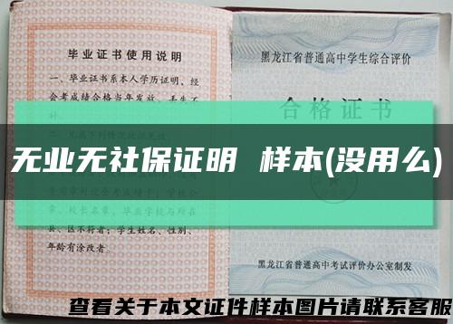 無業無社保證明 樣本(沒用么)縮略圖