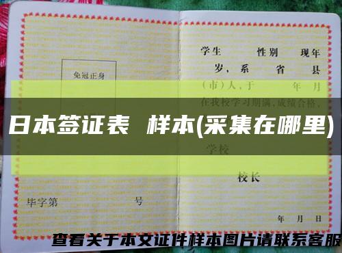 日本簽證表 樣本(采集在哪里)縮略圖