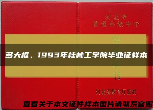 多大框，1993年桂林工學院畢業證樣本縮略圖