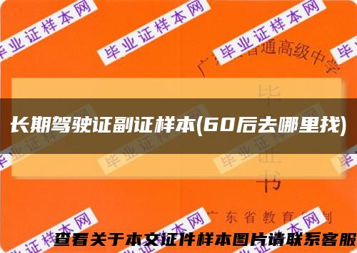 長期駕駛證副證樣本(60后去哪里找)縮略圖