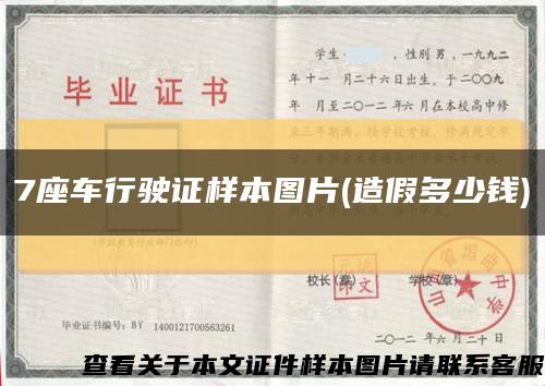 7座車行駛證樣本圖片(造假多少錢)縮略圖