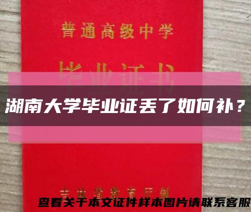 湖南大學畢業證丟了如何補？縮略圖