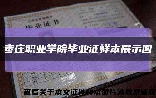 棗莊職業學院畢業證樣本展示圖縮略圖