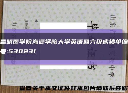 昆明醫學院海源學院大學英語四六級成績單編號:530231縮略圖