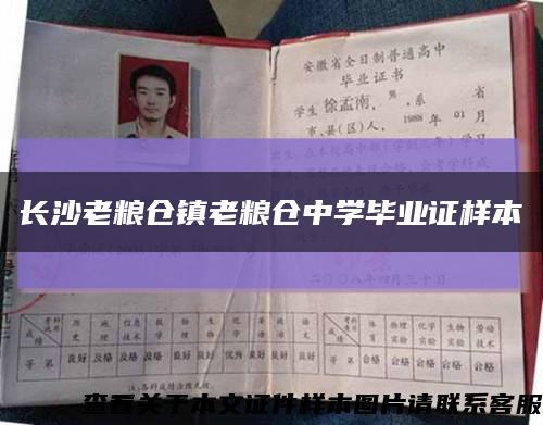 長沙老糧倉鎮老糧倉中學畢業證樣本縮略圖