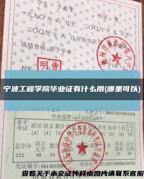 寧波工程學院畢業證有什么用(哪里可以)縮略圖