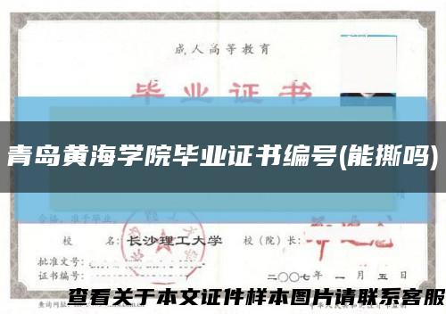 青島黃海學院畢業證書編號(能撕嗎)縮略圖